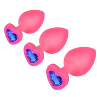 HEART PINK SILICONE BUTT PLUG LARGE